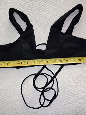 Unbranded Black tie front Bikini Top Only Inserts Included sz Medium